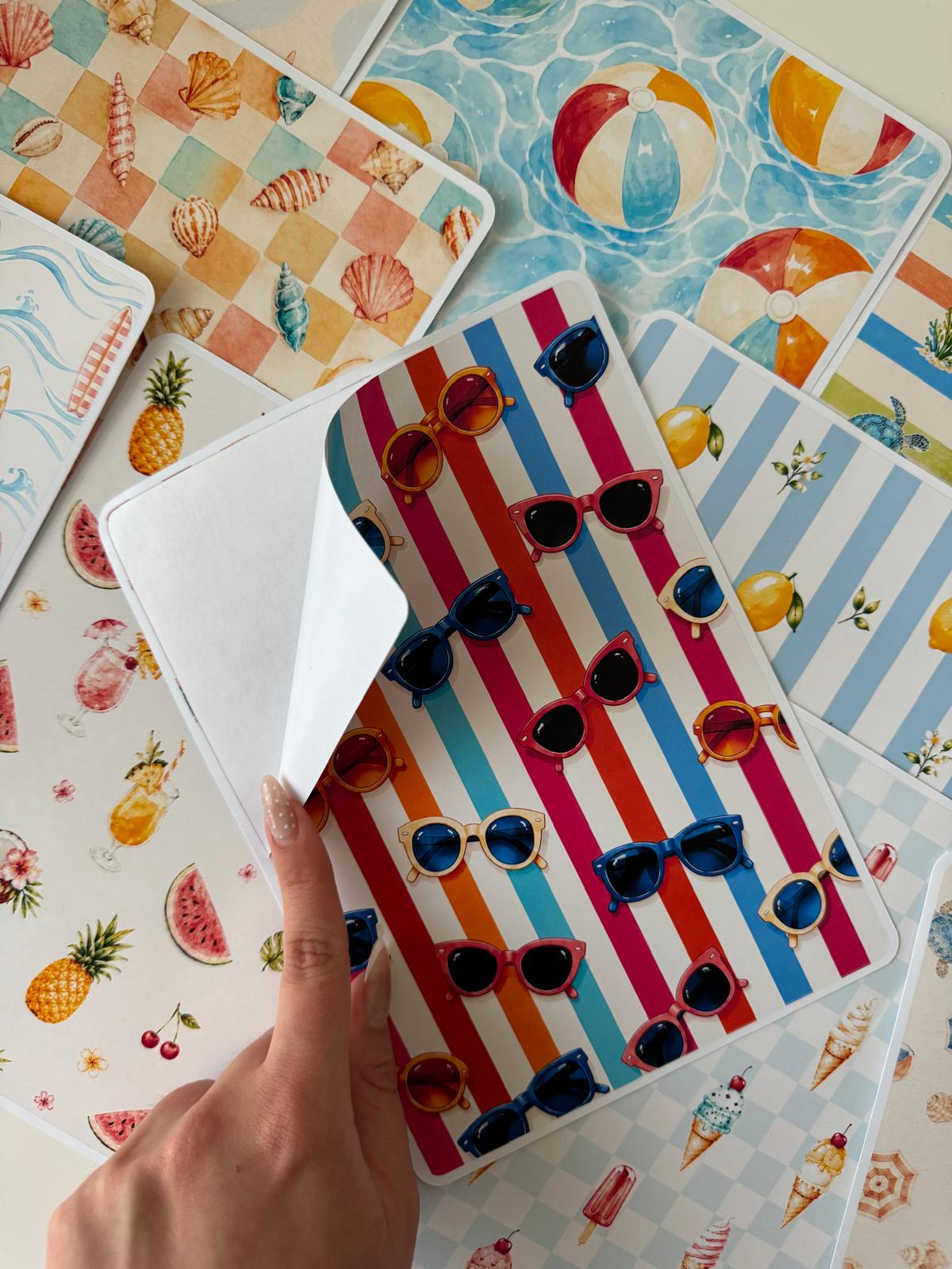 Yapışkanlı Scrapbook Kağıtları - Yaz Koleksiyonu
