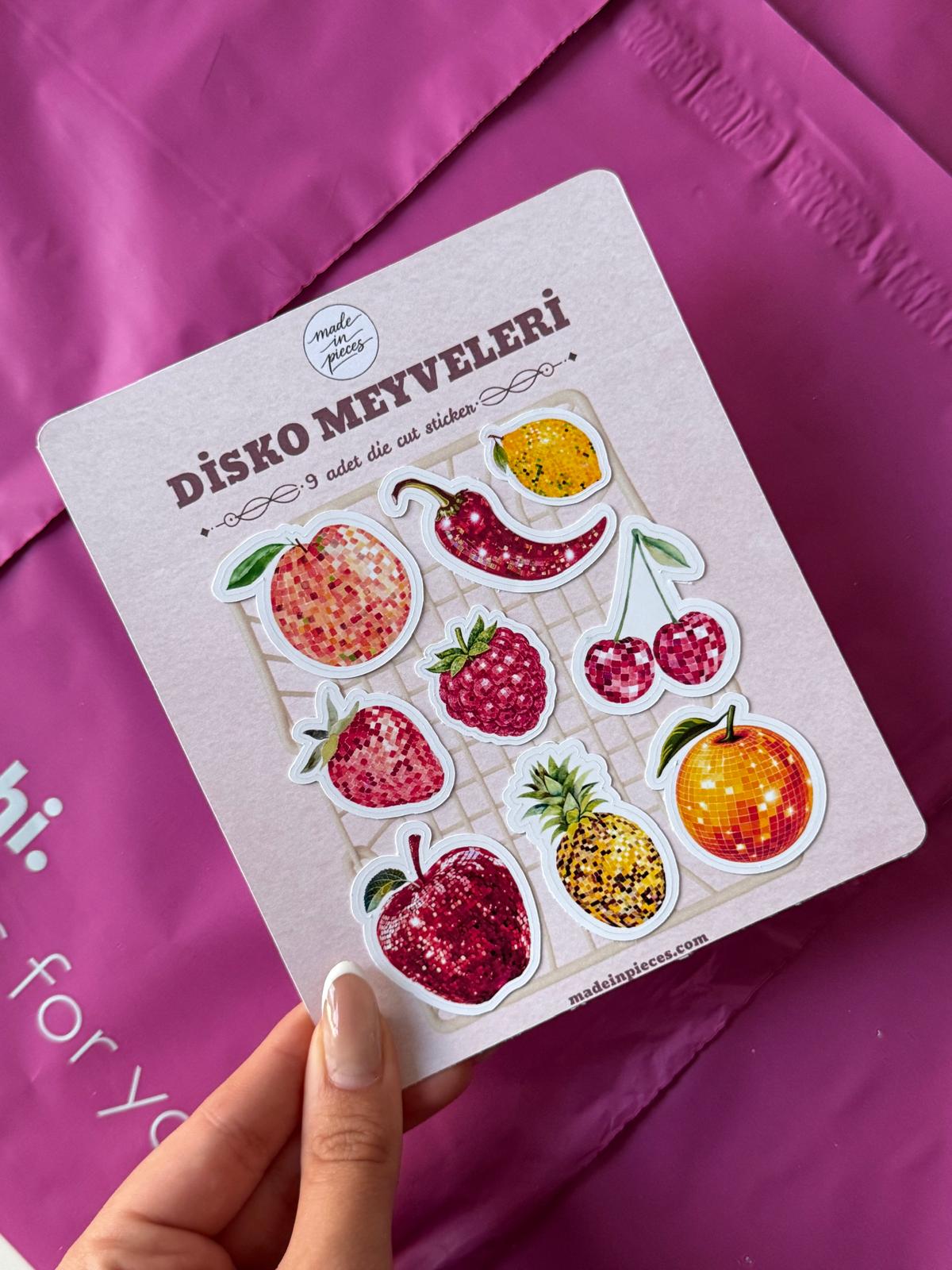 Disko Meyveleri Sticker Kartı