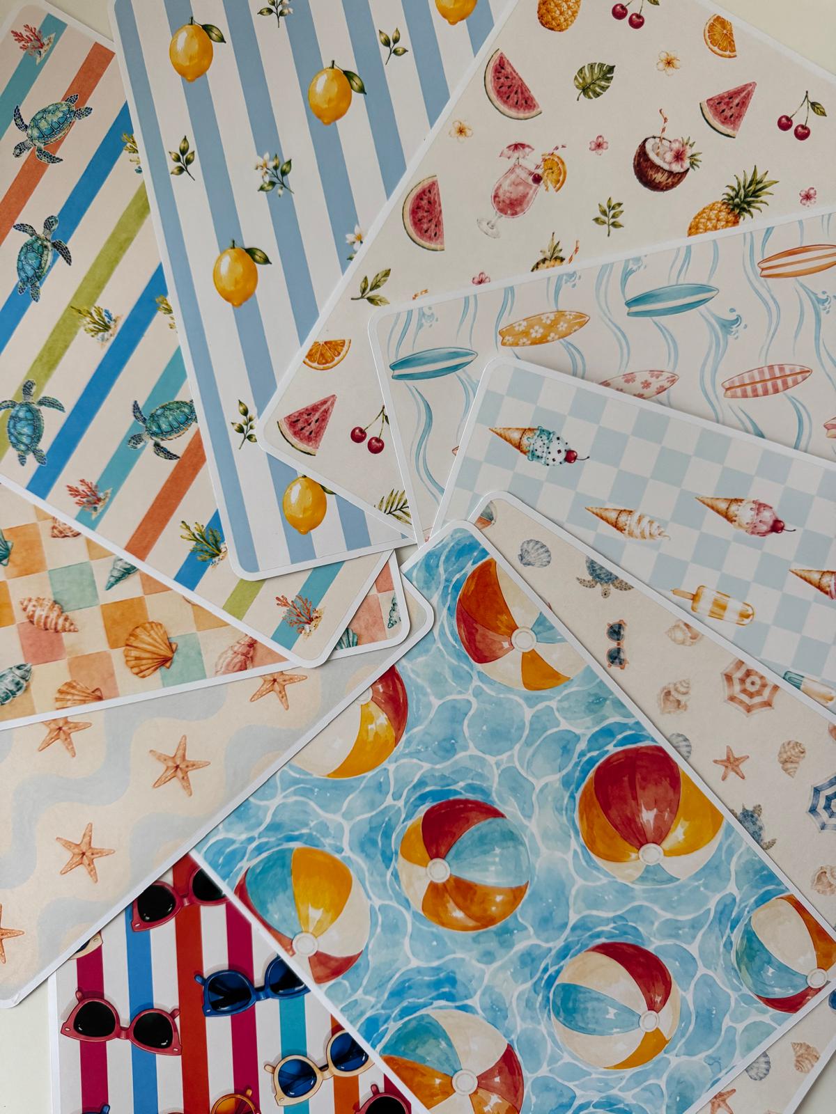 Yapışkanlı Scrapbook Kağıtları - Yaz Koleksiyonu