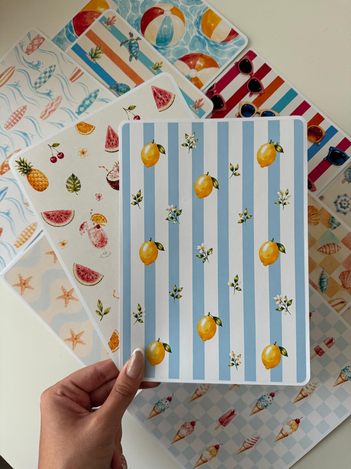Yapışkanlı Scrapbook Kağıtları - Yaz Koleksiyonu