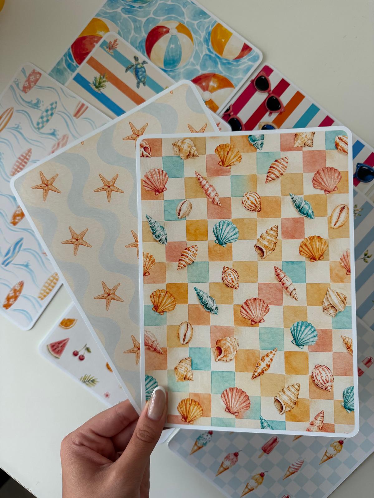 Yapışkanlı Scrapbook Kağıtları - Yaz Koleksiyonu