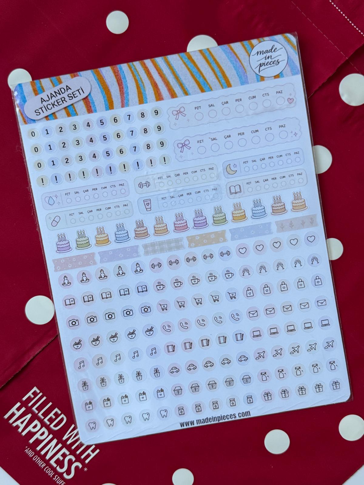 Günlük Ajanda Sticker Seti
