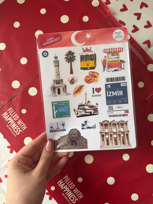 İzmir Sticker Seti - Şehir Koleksiyonu - Made in Pieces