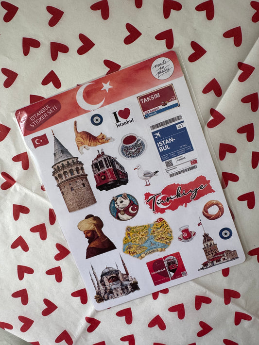 İstanbul Sticker Seti - Şehir Koleksiyonu - Made in Pieces