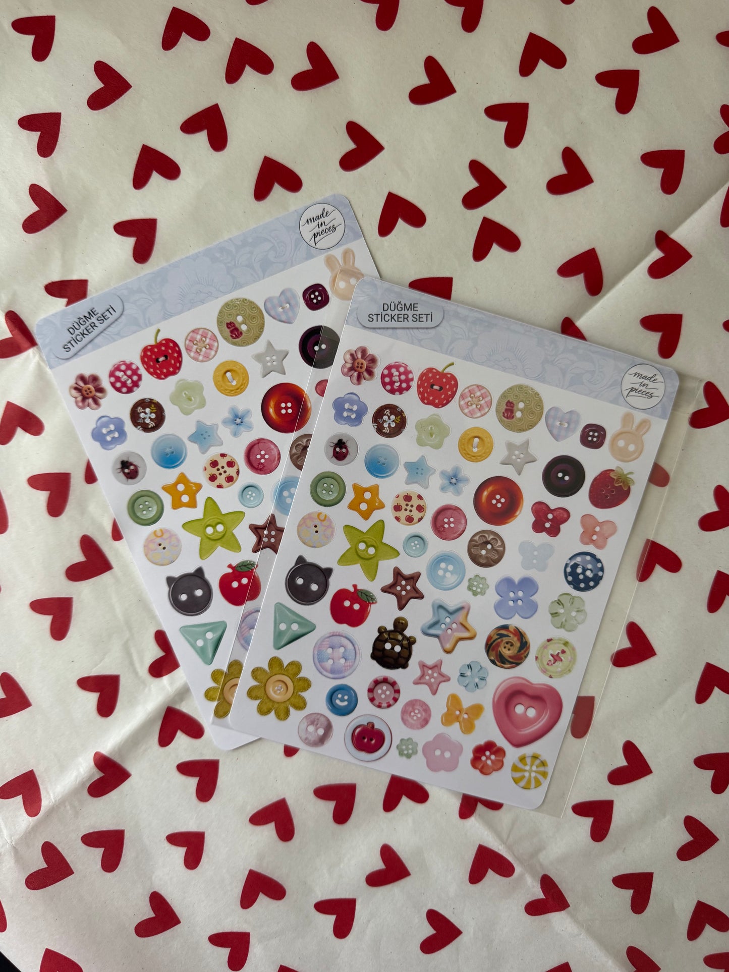 Düğme Sticker Seti - Made in Pieces
